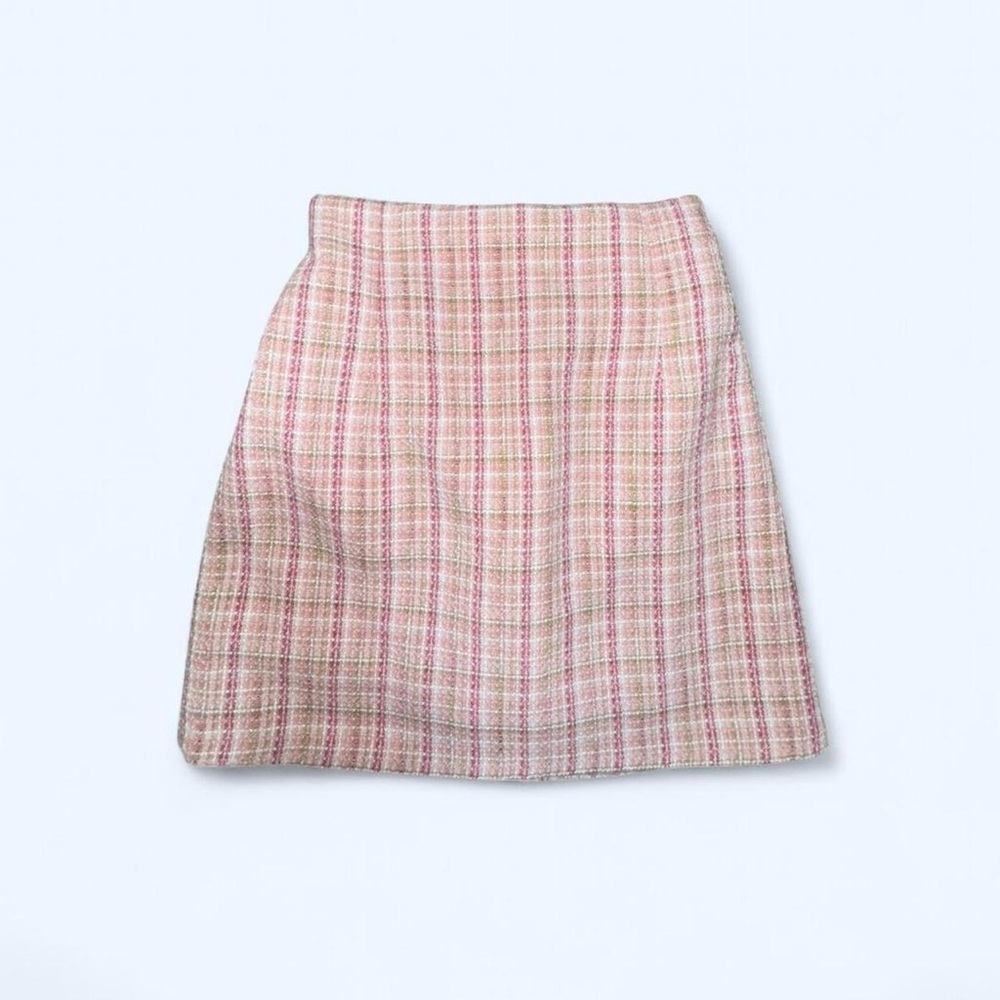 Barbiecore Pink Tweed Mini Skirt - Picture 1 of 5